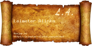 Leimeter Alinka névjegykártya